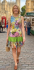  Short Cotton Multicoloured Flower Print Sundress / Short Shift Dress - Fair Trade