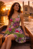  Short Cotton Multicoloured Flower Print Sundress / Short Shift Dress - Fair Trade