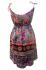 Cotton Colourful Short Strappy Sundress - Purple Exotic Bird Print - Fair Trade